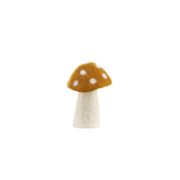 large dotty felt mushroom - gold