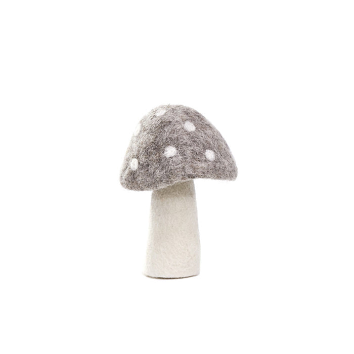 small dotty felt mushroom - light stone