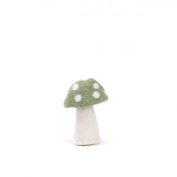 small dotty felt mushroom - tender green