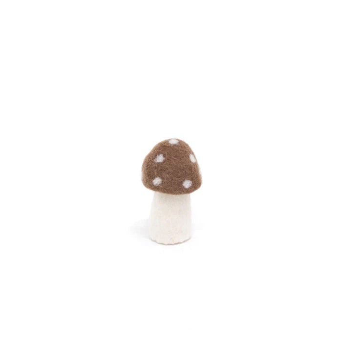 small dotty felt mushroom - chestnut