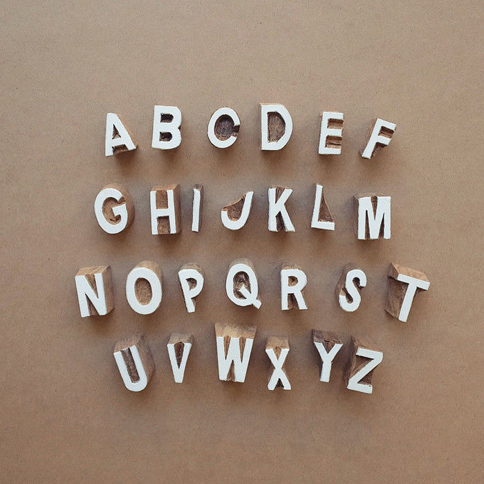 wooden printing stamps - alphabet