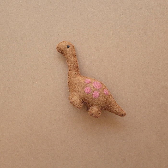 papoose 100% felt small brown dinosaur