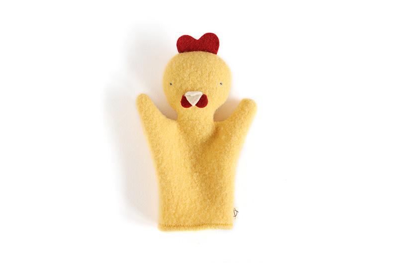 handmade wool puppet - chicken