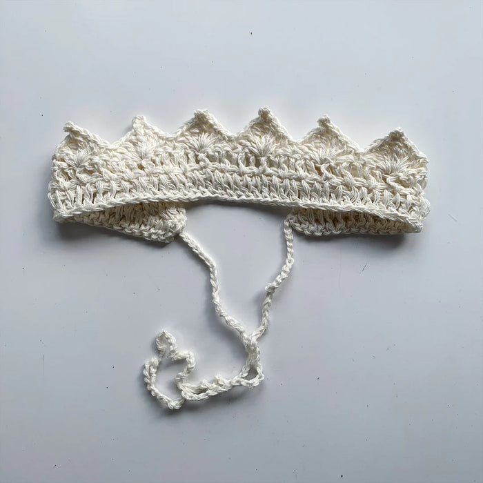 crochet birthday crown - cream