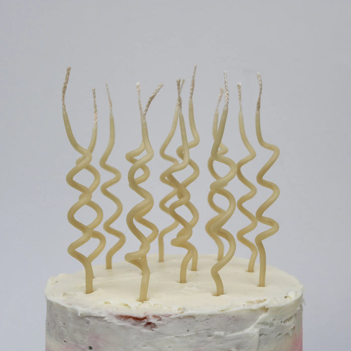 curly beeswax party candle - pack