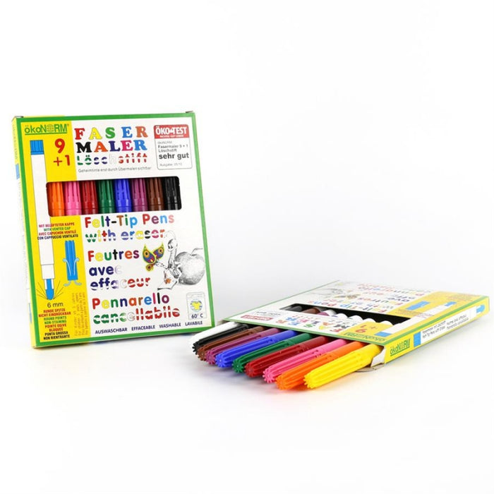 felt tip pens 9+1 colours