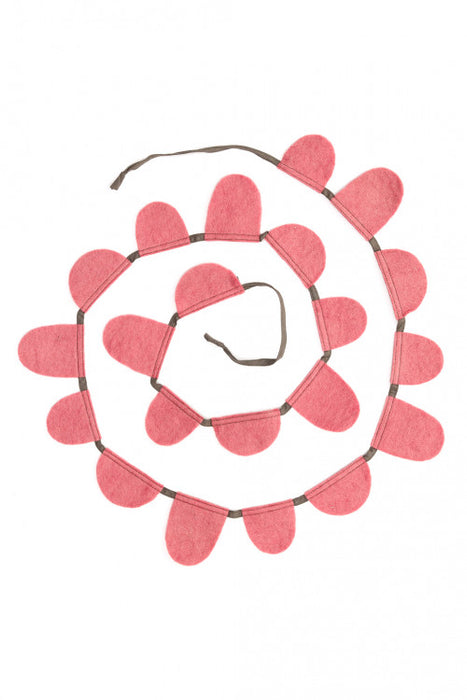 round flag garland - indian pink