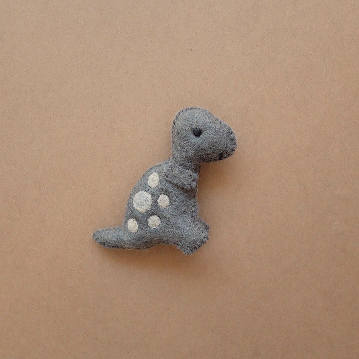 papoose 100% felt small grey dinosaur