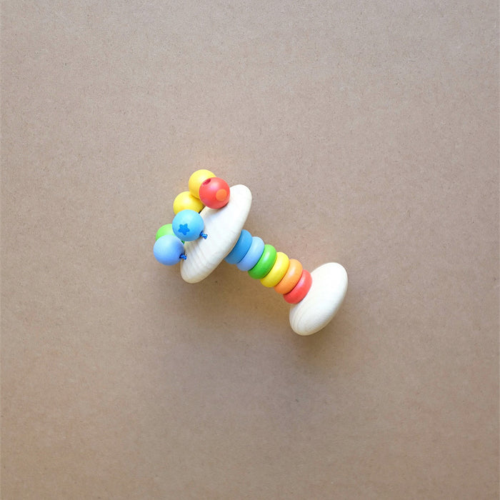 elastic rattle rainbow touch ring