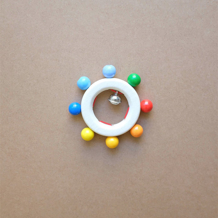 rainbow beads with bell touch ring