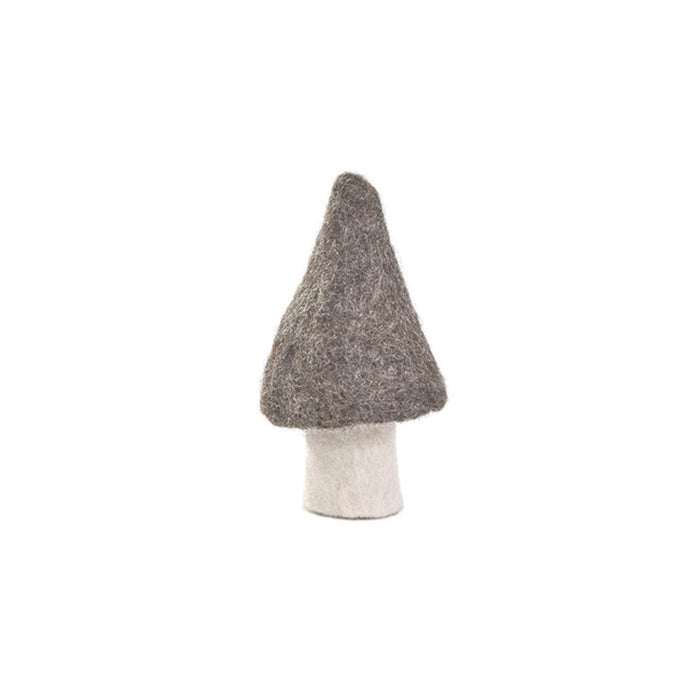 large morel felt mushroom - light stone