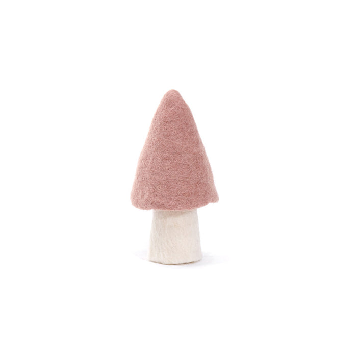 large morel felt mushroom - quartz pink