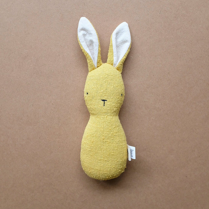 handmade bunny rattle - mustard