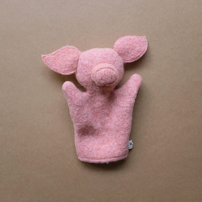 handmade wool puppet - pig