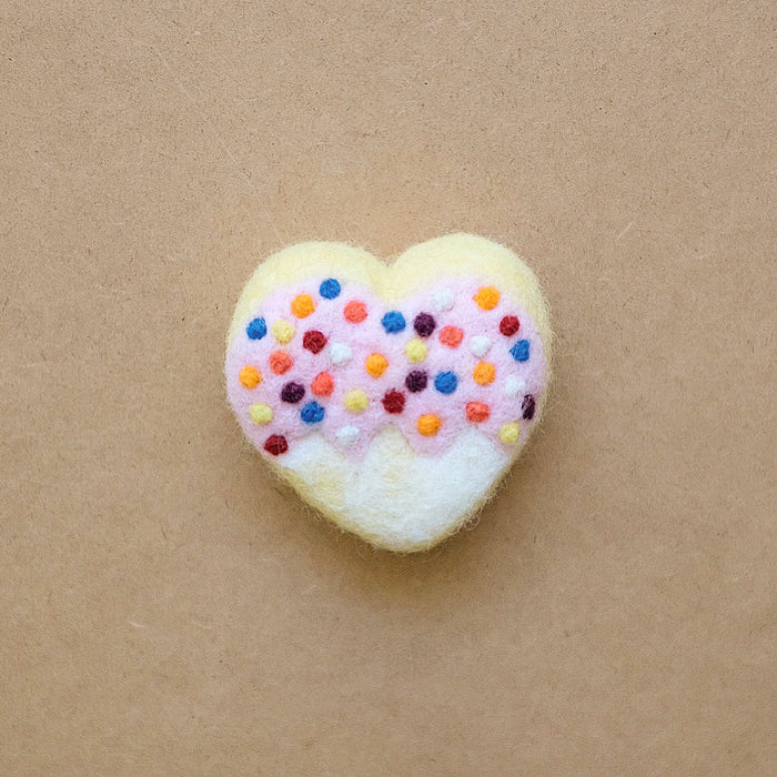 donut - heart pink and white sprinkles