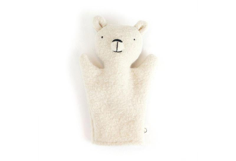 handmade wool puppet - polar bear