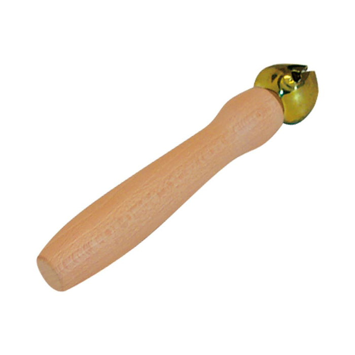 single bell on wooden handle