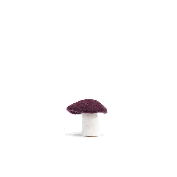 small felt mushroom - aubergine
