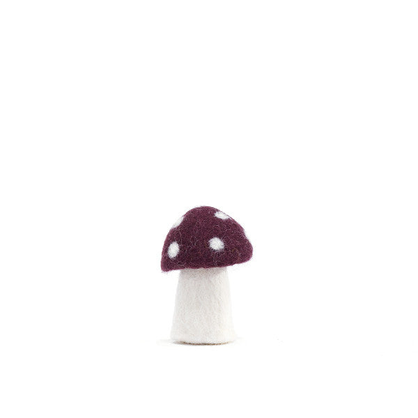 small dotty felt mushroom - aubergine
