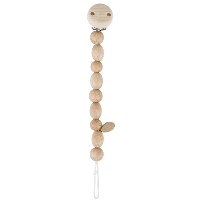 natural wooden bead soother chain